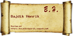 Bajdik Henrik névjegykártya